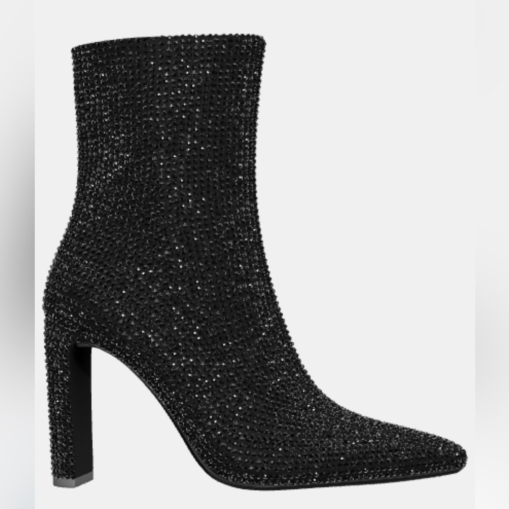 NWT limited edition rhinestone Zara heeled ankle boots